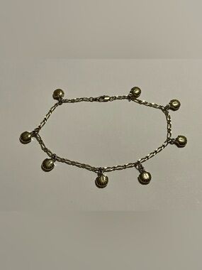 Vintage Gold Tone Shell Charm Ankle Bracelet / Ankle #6758 👑 BEST PRICE
